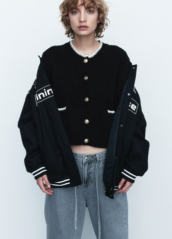 Черный демисезонный кардиган H&M