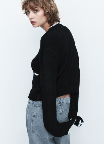 Черный демисезонный кардиган H&M