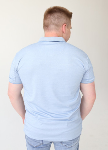 Голубой футболка-поло мужское голубое тонкое большой размер на молнии для мужчин MCS однотонная