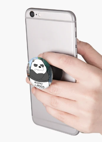 Попсокет (Popsockets) тримач для смартфону Вся правда про ведмедів (We Bare Bears) (8754-2899) Чорний MobiPrint (229014724)