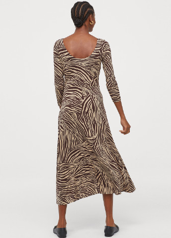 Бежева кежуал плаття, сукня H&M зебра