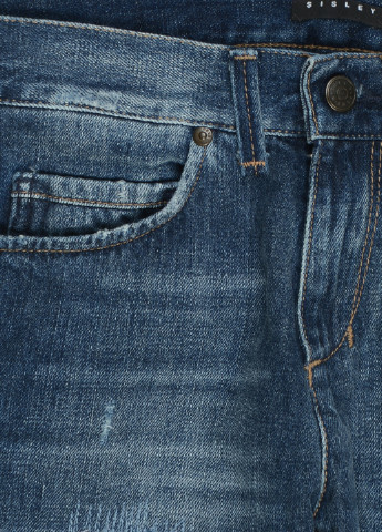 Синие демисезонные зауженные джинсы Sisley