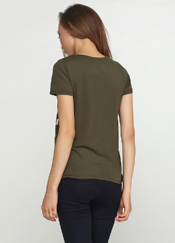 Хаки (оливковая) летняя футболка Jennyfer