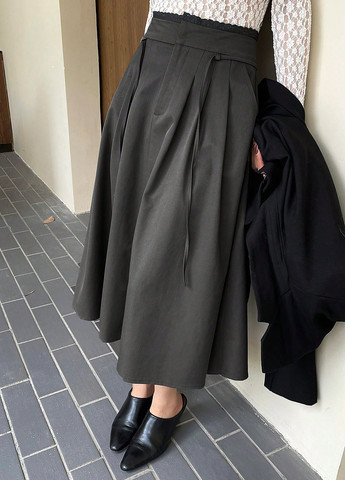 Серая кэжуал однотонная юбка SHEIN