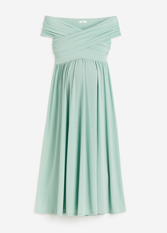 М'ятна коктейльна сукня для вагітних кльош H&M однотонна