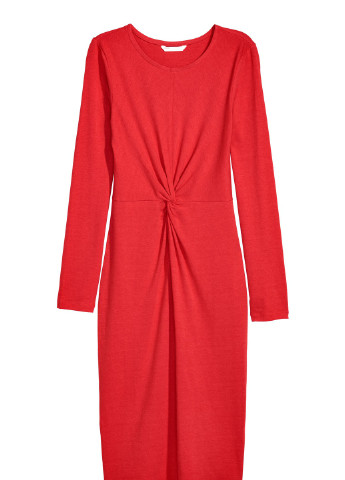 Красное коктейльное платье H&M однотонное