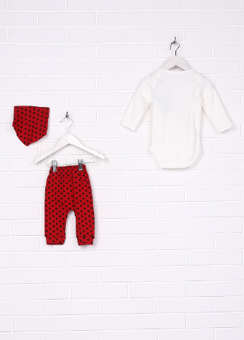 Червоний демісезонний комплект (боді, брюки, слюнявчик) zem baby