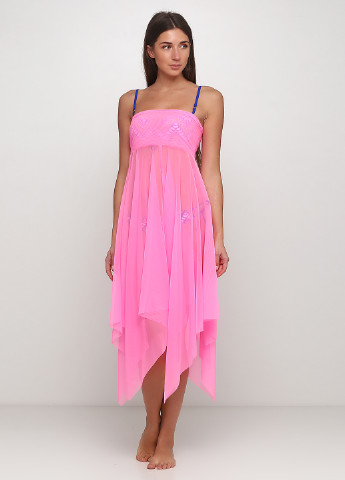 Розовое пляжное платье бандо Anabel Arto однотонное