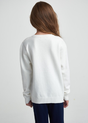 Белый демисезонный джемпер пуловер SELA