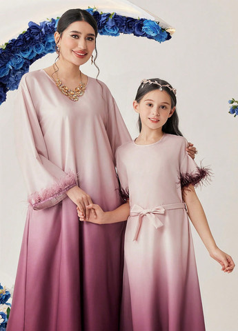 Світло-рожева кежуал сукня SHEIN з градієнтом