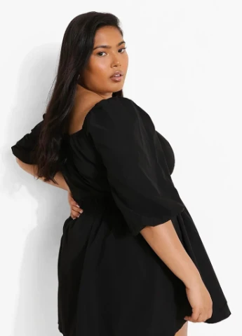 Черное кэжуал платье Boohoo однотонное
