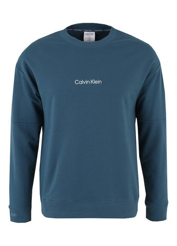 Свитшот Calvin Klein - Прямой крой надпись синий кэжуал хлопок, трикотаж - (271283272)