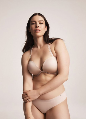 Бежевий бюстгальтер Victoria's Secret з кісточками еластан