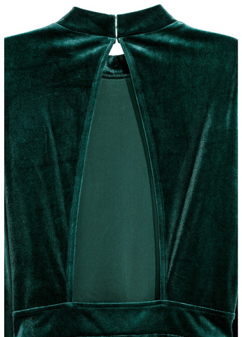 Темно-зеленое кэжуал, коктейльное платье футляр H&M однотонное