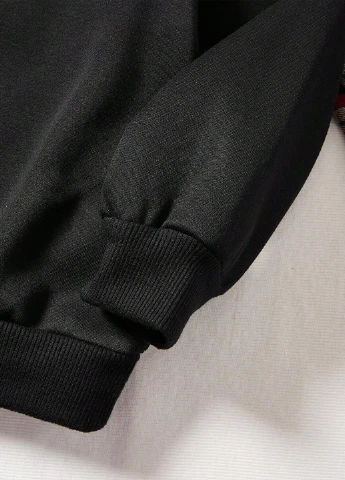 SHEIN свитшот рисунок черный кэжуал полиэстер, трикотаж