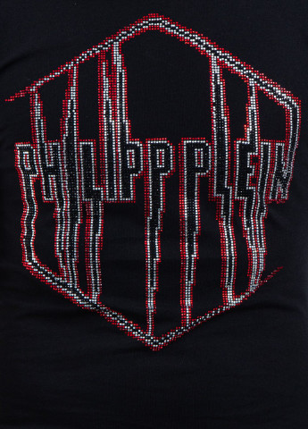 Черная черная футболка crystal plein Philipp Plein