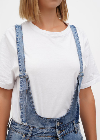 Комбінезон Minus комбінезон-брюки однотонний блакитний кежуал, джинсовий бавовна, джинс