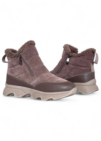 Зимние ботинки Meego с мехом из натуральной замши