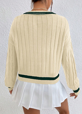 Кремовий демісезонний пуловер пуловер SHEIN