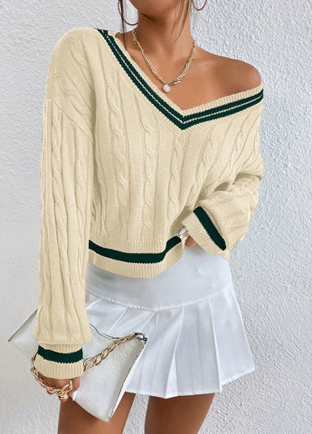 Кремовий демісезонний пуловер пуловер SHEIN