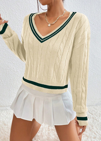 Кремовий демісезонний пуловер пуловер SHEIN