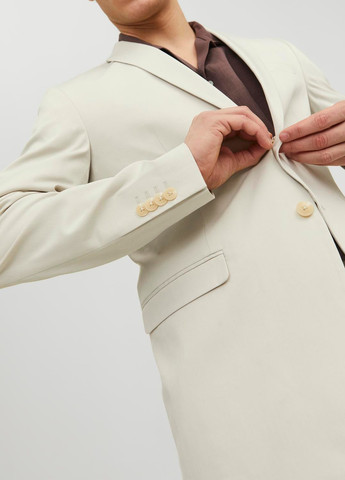 Светло-бежевый демисезонный костюм (пиджак, брюки) брючный Jack & Jones