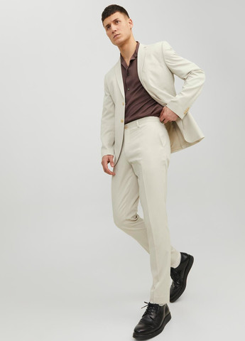 Світло-бежевий демісезонний костюм (піджак, штани) брючний Jack & Jones