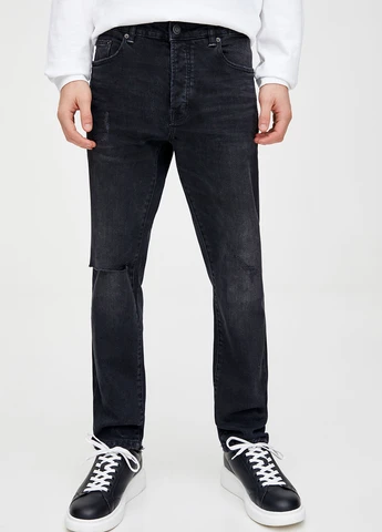 Черные демисезонные джинсы Pull&Bear