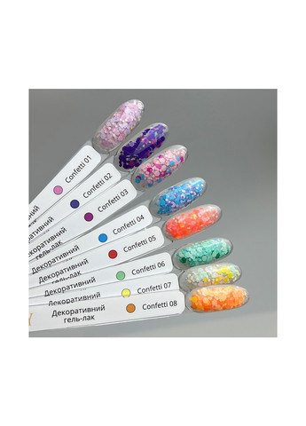 Гель-лак для маникюра декоративный Confetti №07, 25 г Izzy (363030497)