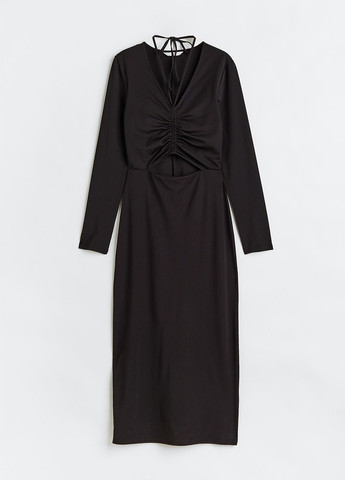 Черное кэжуал платье силуэтная H&M однотонное