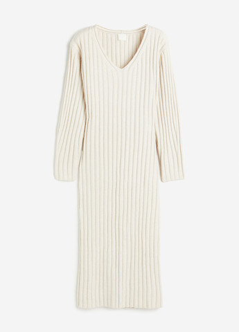 Молочное кэжуал платье силуэтная H&M однотонное