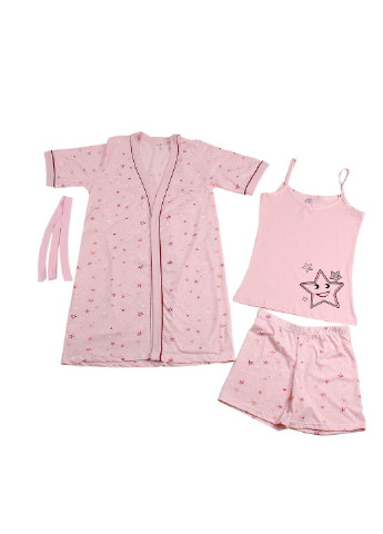Розовая всесезон халат + пижама 61170 l / xl розовый (2000904130856) No Name