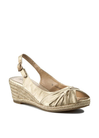 Золотые сандалі clara barson w16ss402-1a Clara Barson с ремешком на плетеной подошве, с бантом