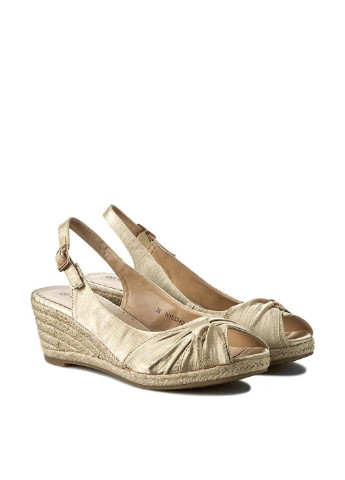 Золотые сандалі clara barson w16ss402-1a Clara Barson с ремешком на плетеной подошве, с бантом