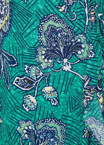 Изумрудное кэжуал платье на запах KOTON с цветочным принтом