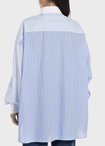Голубой кэжуал рубашка в полоску Replay
