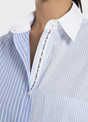 Голубой кэжуал рубашка в полоску Replay