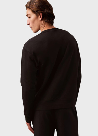 Черный свитшот Calvin Klein однотонный вышивка (366438694)