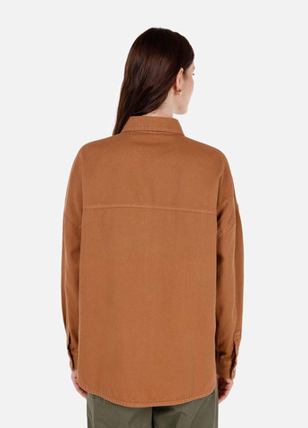 Коричневая кэжуал рубашка однотонная Colin's