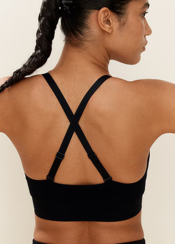 Чорний топ бюстгальтер H&M без кісточок поліамід