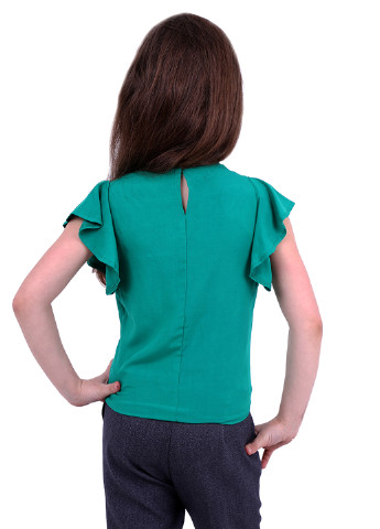 Зеленая однотонная блузка с коротким рукавом Timbo демисезонная