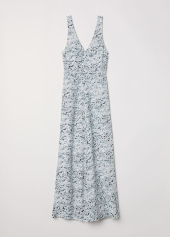 Белое повседневный платье шелковое H&M с рисунком