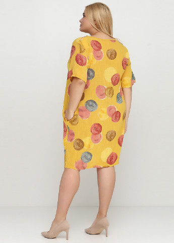 Гірчична кежуал плаття, сукня Moda in Italy з градієнтом