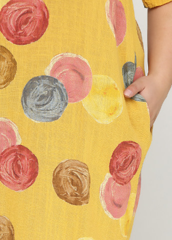 Гірчична кежуал плаття, сукня Moda in Italy з градієнтом