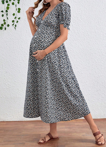 Комбінована кежуал сукня для вагітних в стилі армпір SHEIN з квітковим принтом