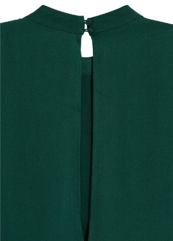 Темно-зеленое кэжуал платье с длинным рукавом H&M однотонное