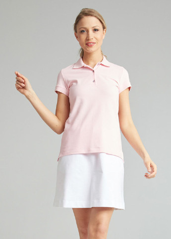 Светло-розовая женская футболка-поло Promin однотонная