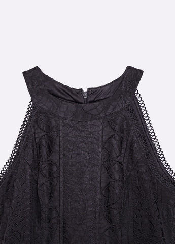 Черное кэжуал платье Swing однотонное