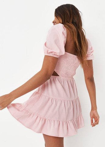 Светло-розовое кэжуал платье клеш Missguided однотонное
