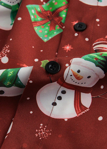 Красная кэжуал рубашка новогодний SHEIN